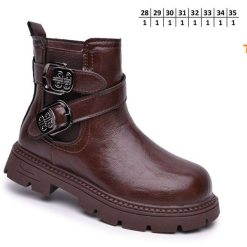 Botki dziecięce 1026-2773-T-65198-B (8par／28-35) brązowy