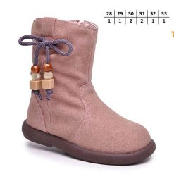Botki dziecięce 1026-2798-T-68199-D (8par／28-33) pudrowy róż