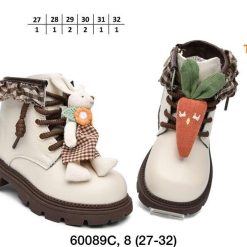 Botki dziecięce 1026-3161-T-60089-C (8par／27-32) kremowy