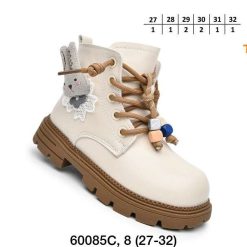 Botki dziecięce 1026-3165-T-60085-C (8par／27-32) kremowy