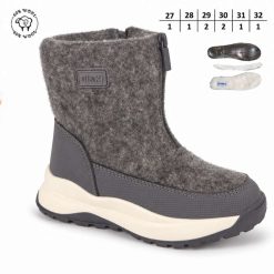 Buty Śniegowe dziecięce 1026-2682-A-B60205-D (8par／27-32) szary
