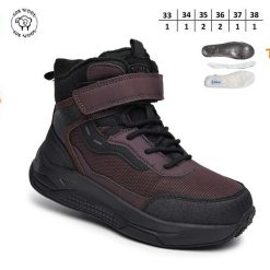 Buty Śniegowe dziecięce 1026-2695-T-65207-D (8par／33-38) bordowo-czarny