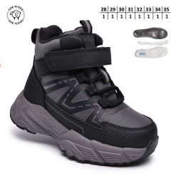 Buty Śniegowe dziecięce 1026-2704-A-B60144-B (8par／28-35) szaro-czarny