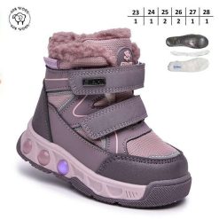 Buty Śniegowe dziecięce 1026-2715-A-B60198-B (8par／23-28) fioletowo-różowy