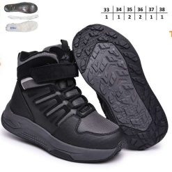 Buty Śniegowe dziecięce 1026-2729-T-65210-B (8par／33-38) szaro-czarny