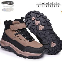 Buty Śniegowe dziecięce 1026-2736-T-68181-H (8par／33-38) beżowo-czarny