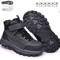 Buty Śniegowe dziecięce 1026-2737-T-68181-B (8par／33-38) szaro-czarny
