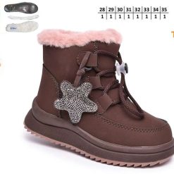 Buty Śniegowe dziecięce 1026-2743-T-68127-F (8par／28-35) brązowy