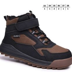 Buty Śniegowe dziecięce 1026-2789-A-B60133-C (8par／33-38) brązowy ／ czarny
