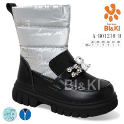 Buty Śniegowe dziecięce 1026-3594-A-B01218-D (8par／27-32) czarno-srebrny