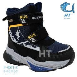Buty Śniegowe dziecięce 1026-3600-F-0571-C (8par／27-32) czarno-złoty