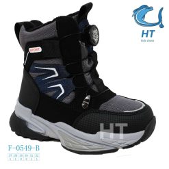 Buty Śniegowe dziecięce 1026-3606-F-0549-B (8par／27-32) czarno-granatowy