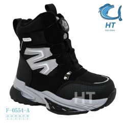 Buty Śniegowe dziecięce 1026-3610-F-0554-A (8par／33-38) czarno-biały