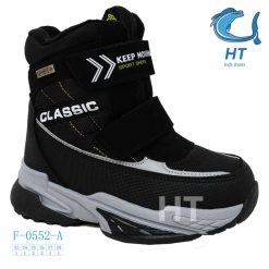 Buty Śniegowe dziecięce 1026-3611-F-0552-A (8par／33-38) czarno-złoty