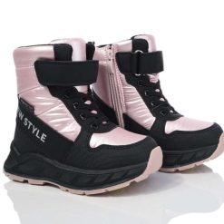 Buty Śniegowe dziecięce 1026-3613-A-B01382-A (8par／27-32) czarno-różowy