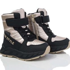Buty Śniegowe dziecięce 1026-3615-A-B01382-C (8par／27-32) czarno-beżowy