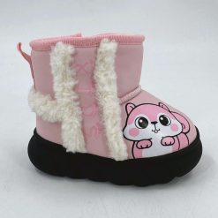 Buty Śniegowe dziecięce 1026-3627-F-0565-A (8par／27-32) czarno-różowy