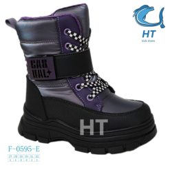 Buty Śniegowe dziecięce 1026-3636-F-0595-E (8par／27-32) czarno-fioletowy