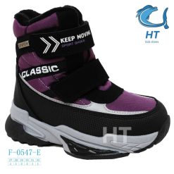 Buty Śniegowe dziecięce 1026-3649-F-0547-E (8par／27-32) czarno-fioletowy