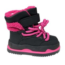 Buty Śniegowe dziecięce 1026-3676-T-11452-C (8par／32-37) czarno-różowy