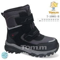 Buty Śniegowe dziecięce 1026-3710-T-10801-B (8par／31-38) czarno-szary