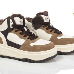 Buty Śniegowe dziecięce 1026-3736-T-11205-F (8par／33-38) biało-brązowy