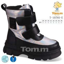 Buty Śniegowe dziecięce 1026-3752-T-10795-E (8par／28-35) czarno-srebrny