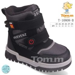 Buty Śniegowe dziecięce 1026-3757-T-10808-B (8par／23-28) czarno-szary
