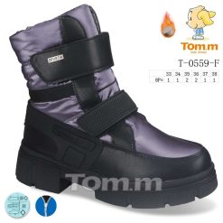 Buty Śniegowe dziecięce 1026-3773-T-0559-F (8par／33-38) czarno-fioletowy
