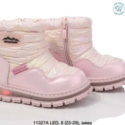 Buty Śniegowe dziecięce 1026-3802-T-11327-A,LED (8par／23-28) różowy