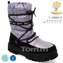 Buty Śniegowe dziecięce 1026-3811-T-10898-B (8par／33-38) srebrno-fioletowy