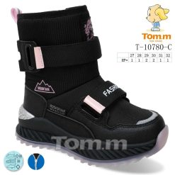 Buty Śniegowe dziecięce 1026-3812-T-10780-C (8par／27-32) czarno-różowy