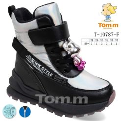 Buty Śniegowe dziecięce 1026-3829-T-10787-F (8par／28-33) czarno-srebrny