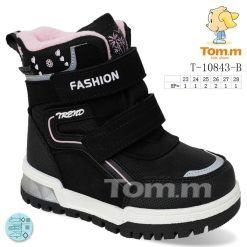 Buty Śniegowe dziecięce 1026-3878-T-10843-B (8par／23-28) czarno-różowy