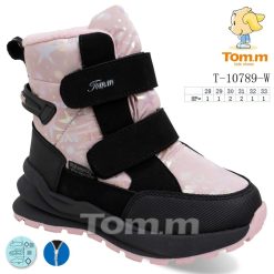 Buty Śniegowe dziecięce 1026-3888-T-10789-W (8par／28-33) czarno-różowy