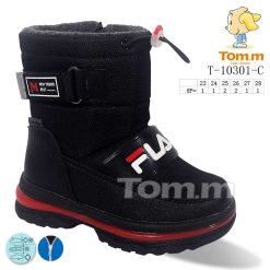 Buty Śniegowe dziecięce 1026-3891-T-10301-C (8par／23-28) czarno-czerwony