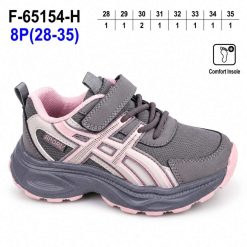 Buty Sportowe Rzepy dziecięce 1026-2781-F-65154-H (8par／28-35) szary ／ różowy ／ biały