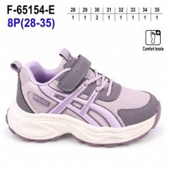 Buty Sportowe Rzepy dziecięce 1026-2782-F-65154-E (8par／28-35) liliowy ／ jasnoróżowy ／ szary