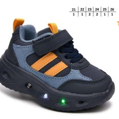 Buty Sportowe Rzepy dziecięce 1026-2807-T-65143-X (8par／21-26) granatowy ／ niebieski ／ pomarańczowy
