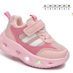 Buty Sportowe Rzepy dziecięce 1026-2809-T-65143-B (8par／21-26) różowy ／ biały