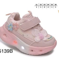 Buty Sportowe Rzepy dziecięce 1026-2816-T-65139-B (8par／21-26) różowy