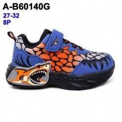 Buty Sportowe Rzepy dziecięce 1026-2827-A-B60140-G (8par／27-32) niebieski ／ pomarańczowy ／ czarny ／ szary