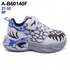 Buty Sportowe Rzepy dziecięce 1026-2829-A-B60140-F (8par／27-32) szary ／ niebieski ／ czarny