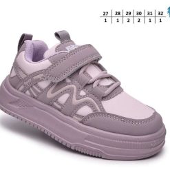 Buty Sportowe Rzepy dziecięce 1026-2859-F-65171-C (8par／27-32) liliowy ／ fioletowy