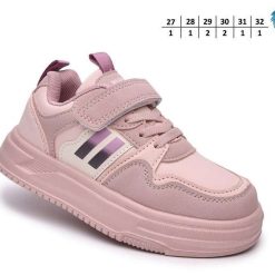 Buty Sportowe Rzepy dziecięce 1026-2864-F-65170-B (8par／27-32) różowy