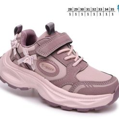 Buty Sportowe Rzepy dziecięce 1026-2871-F-65157-D (8par／28-35) różowy ／ pudrowy róż