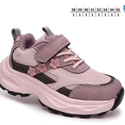 Buty Sportowe Rzepy dziecięce 1026-2875-F-65156-D (8par／28-35) różowy ／ pudrowy róż