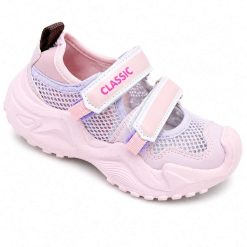 Buty Sportowe Rzepy dziecięce 1026-2880-F-60035-G (8par／29-36) biało-różowy