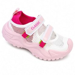 Buty Sportowe Rzepy dziecięce 1026-2882-F-60035-B (8par／29-36) biało-różowy