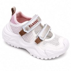 Buty Sportowe Rzepy dziecięce 1026-2883-F-60035-A (8par／29-36) biało-beżowy
